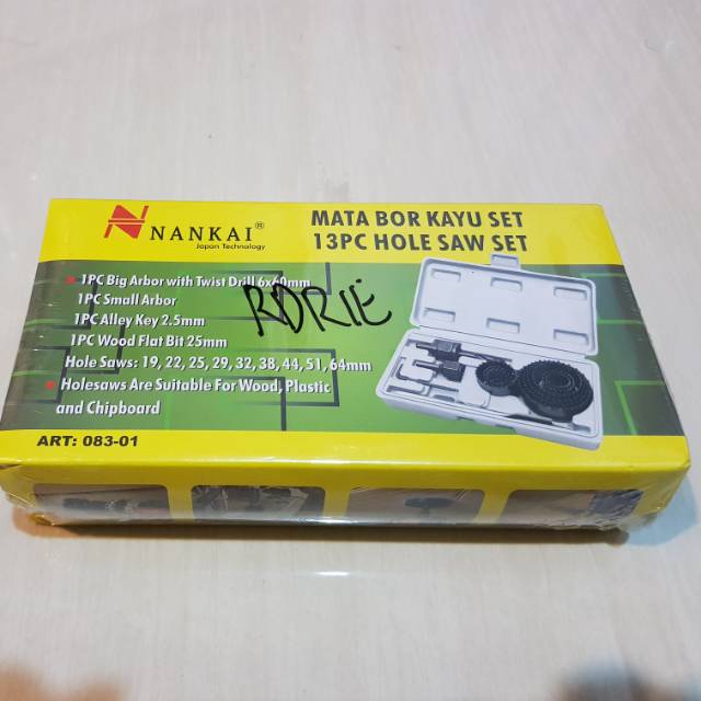 Holesaw KIT Nankai 13 pcs Matabor pelubang kayu Holesaw