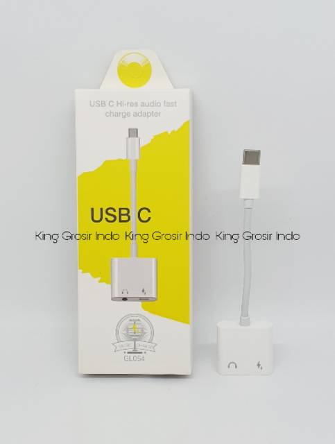 Sambungan 2 In 1 Type C Hi-res ( Audio Jack 3.5mm &amp; Type C ) USB C Original 100%