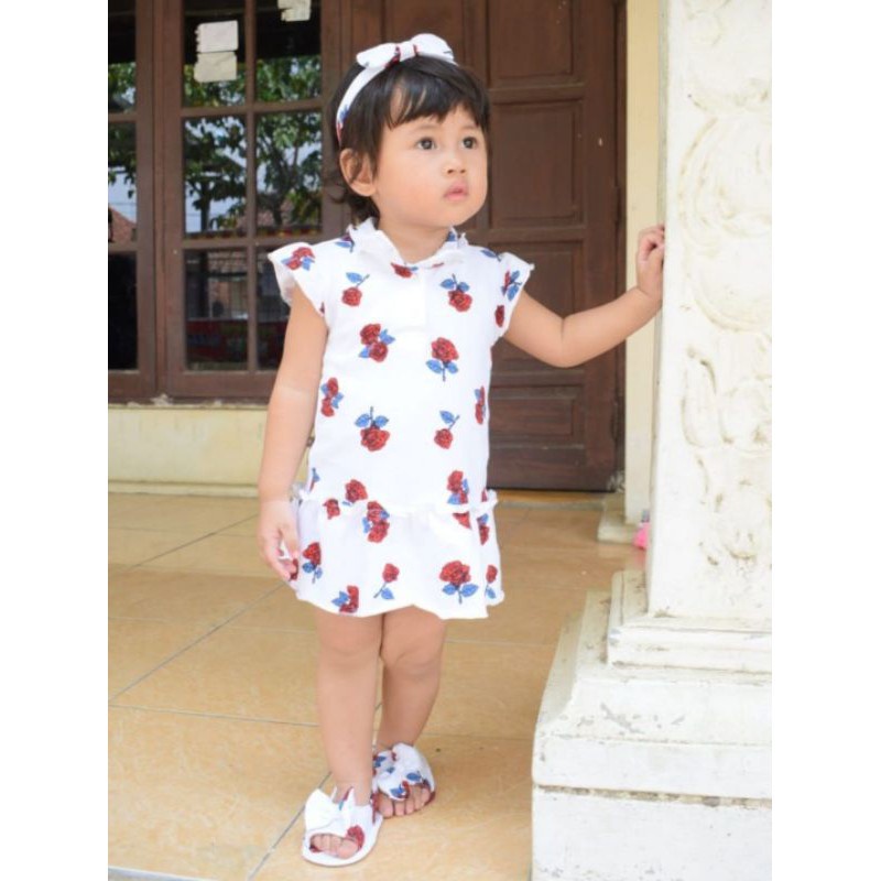 6-18bln Dress Bayi KENDAL FREE HEADBAND by Little Koda (SNI)