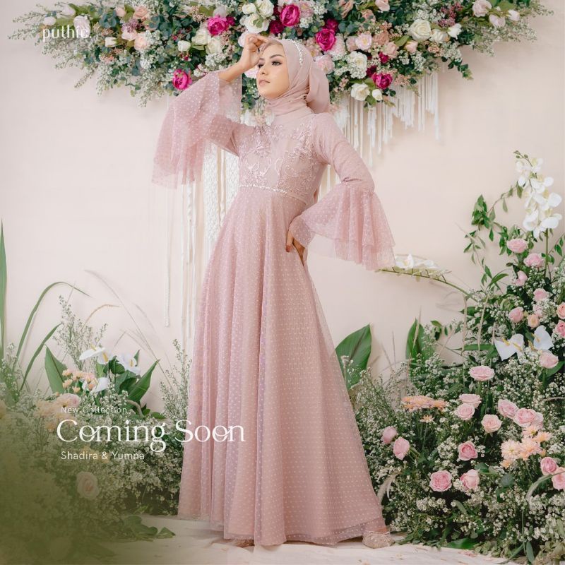 GAUN WANITA MUSLIMAH GAUN MUSLIMAH DRES MUSLIMAH GAUN LAMARAN GAUN KONDANGAN