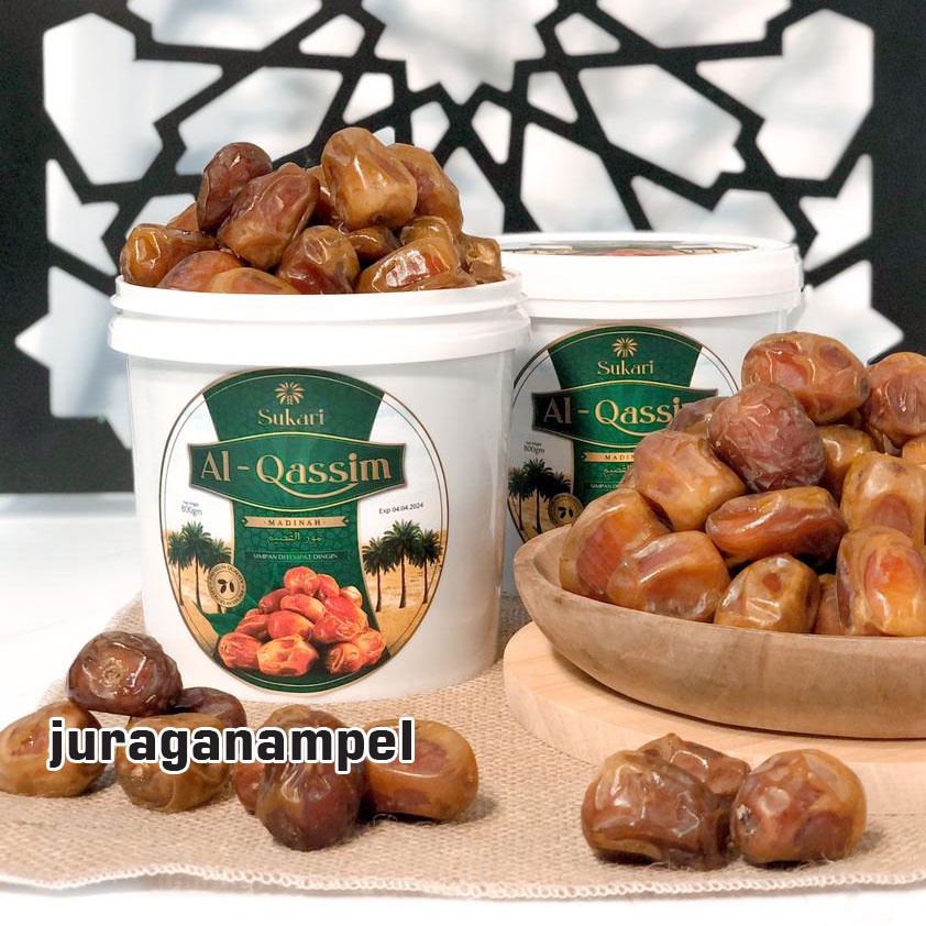 

Kurma Sukari Ember 750gr Orginal BPOM Al-Qassim Al-Qossim Premium Ruthob Saudi