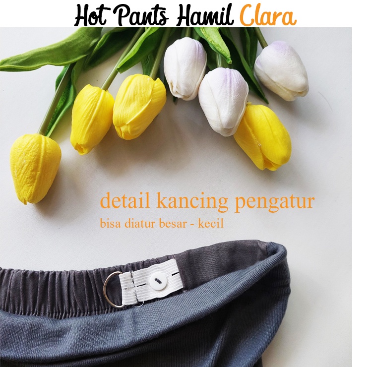 CELANA PENDEK HOTPANTS WANITA MATERNITY PANTS IBU HAMIL CLARA KEKINIAN NYAMAN JUMBO