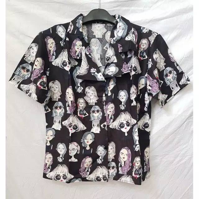 KEMEJA MONALISA RETRO LENGAN PENDEK