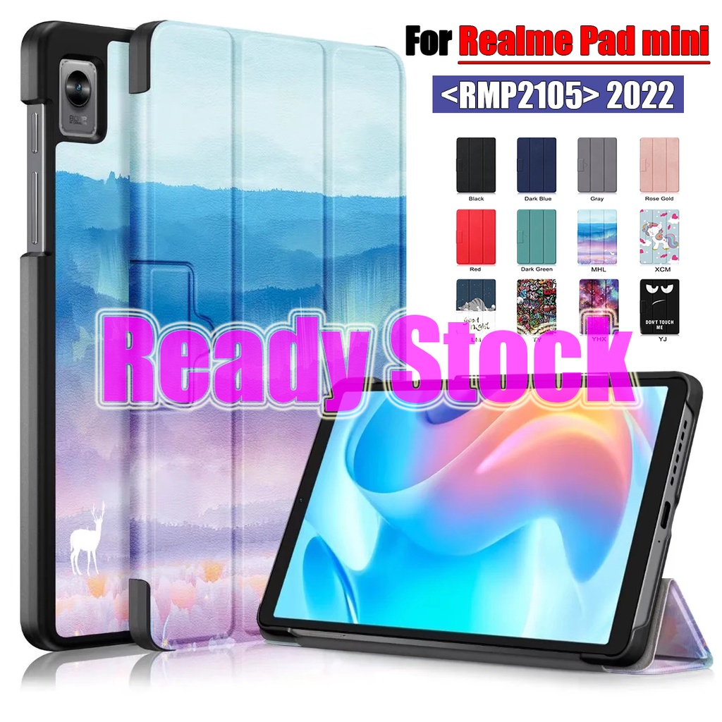 (Available) Rmp2105 Casing Flip Lipat Pu Warna Polos Untuk Realme Pad Mini 4G LTE 8.7 &quot;(2022)