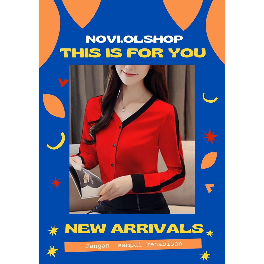 atasan blouse kemeja wanita korean style jumbo baju perempuan import korea terbaru baju cewek oversi