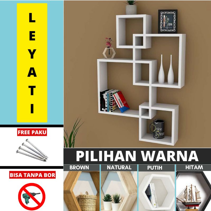 Hiasan Dinding Segiempat Kncokdown 4pcs Jati Belanda ( Premium )