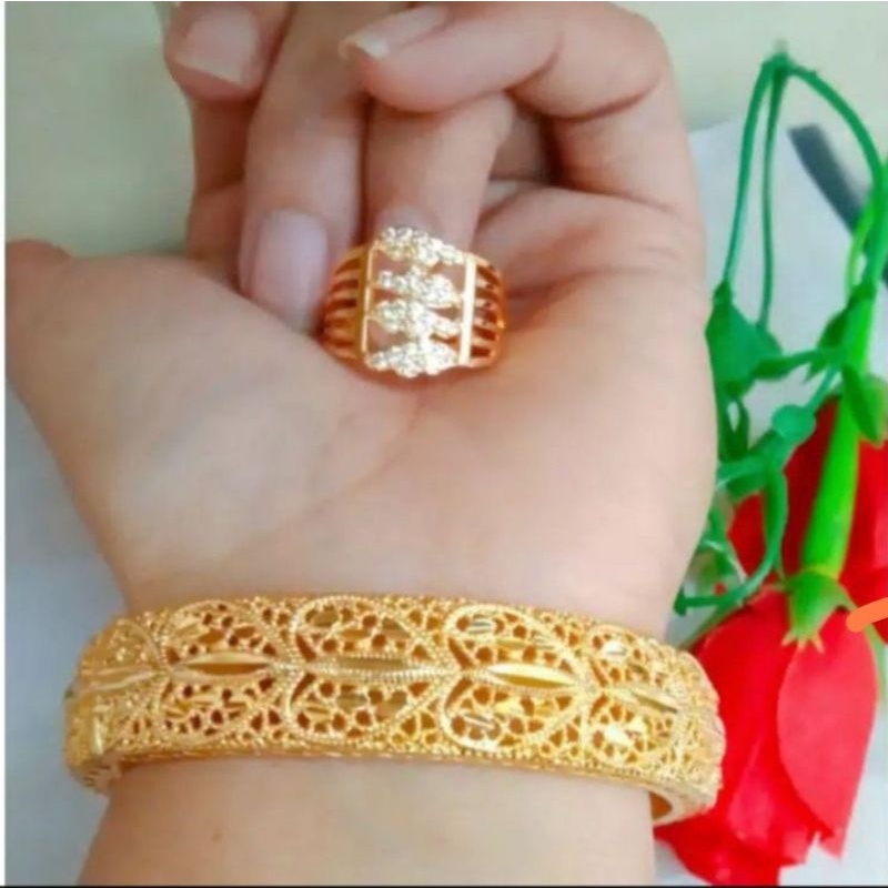 GELANG DUBAI FREE CINCIN LAPIS EMAS 24 K