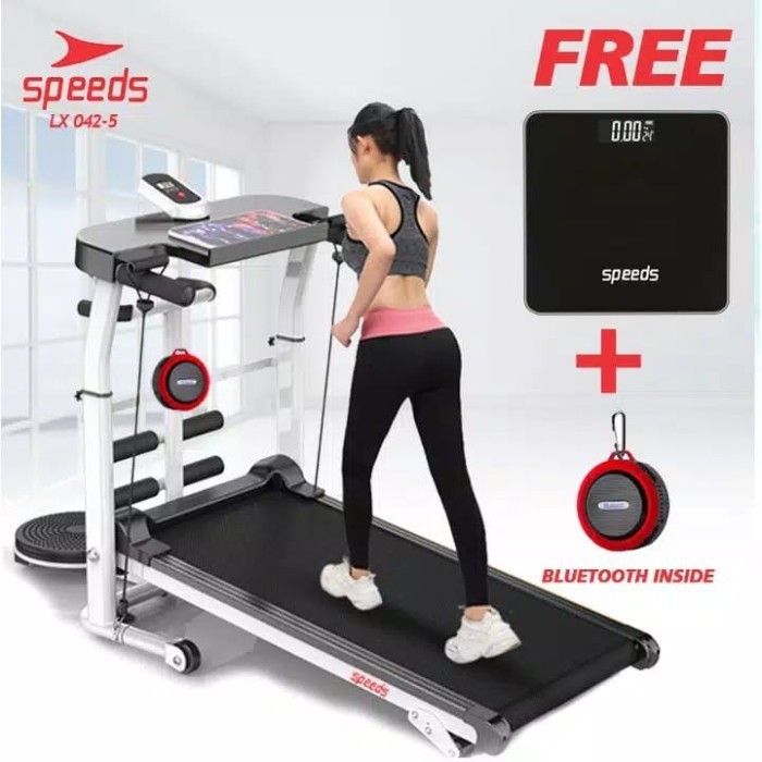treadmill manual 6 fungsi sit up push up twister fitness gym alat lari 042-5