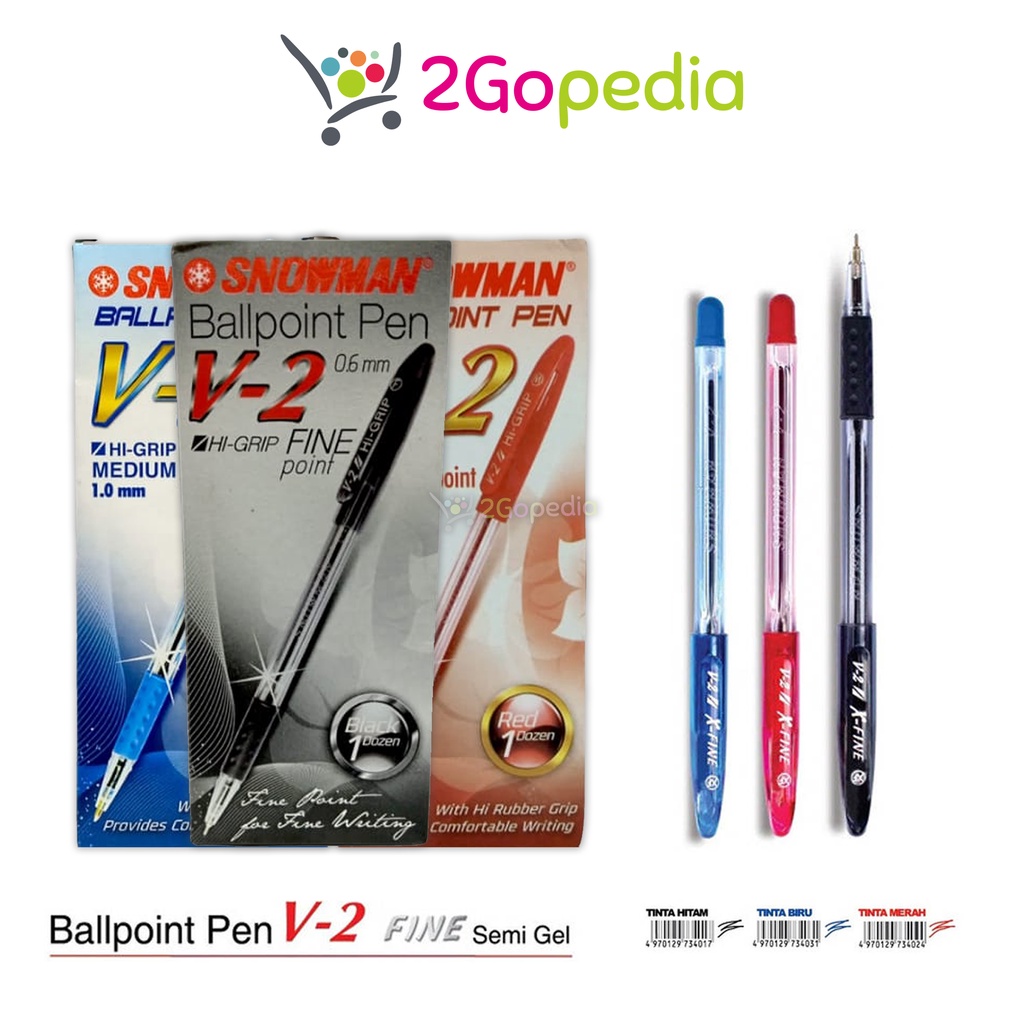 

Grosir Pen Bolpen/ Bulpen Snowman V2 0.6mm Hitam/ Biru/ Merah (1 Pcs)