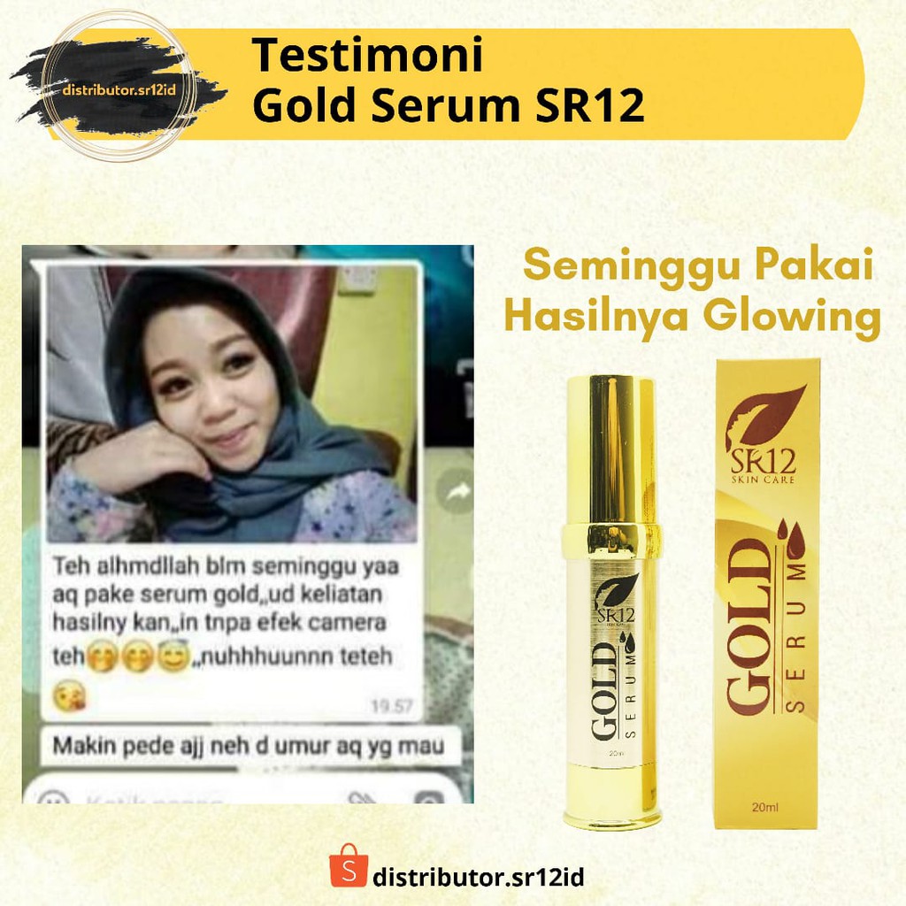 Gold Serum SR12 Serum Pencerah Wajah Antiaging Serum Glowing BPOM 20 ml