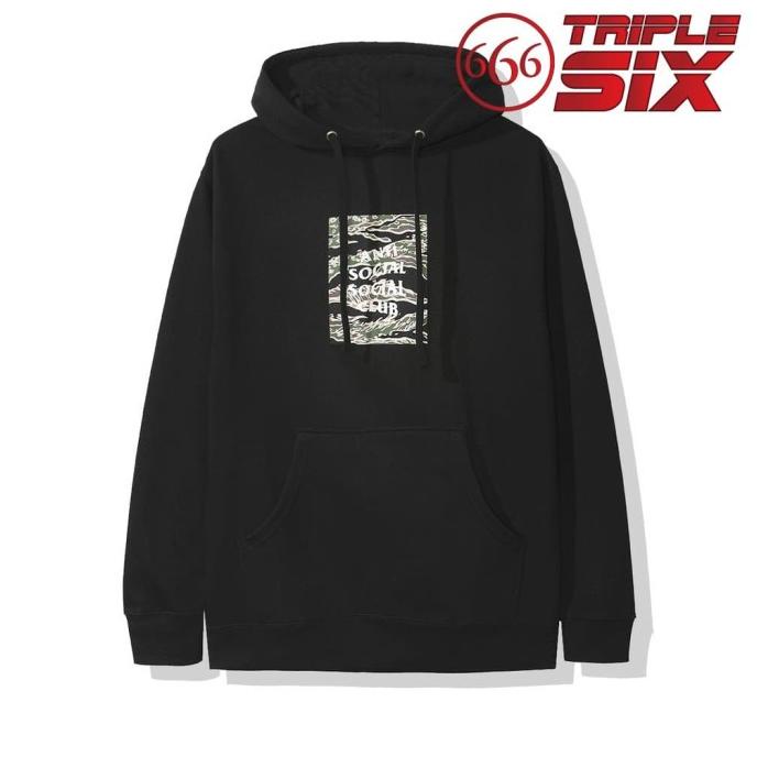 Jaket Hoodie Jumper Anti Social Social Club ASSC Tiger Camo Black