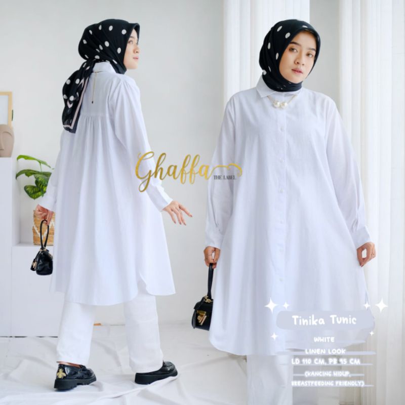 Tunik polos muslimah / Tanika tunik by ghaffa the label / Tunik linen look