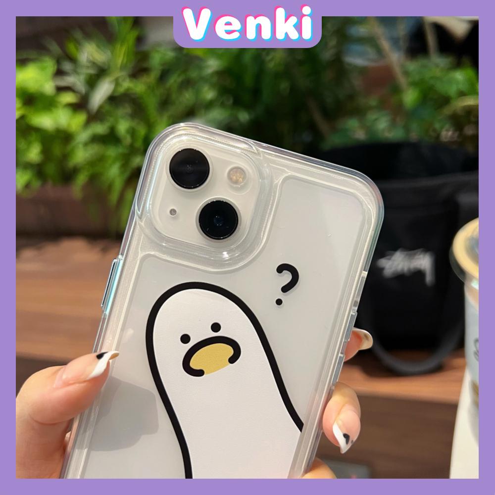 iPhone Case Silicone Soft Case Clear Case Shockproof Protection Camera Metal Button Cute Cartoon Duck Compatible For iPhone 11 Pro Max 13 Pro Max 12 Pro Max 7Plus xr XS Max