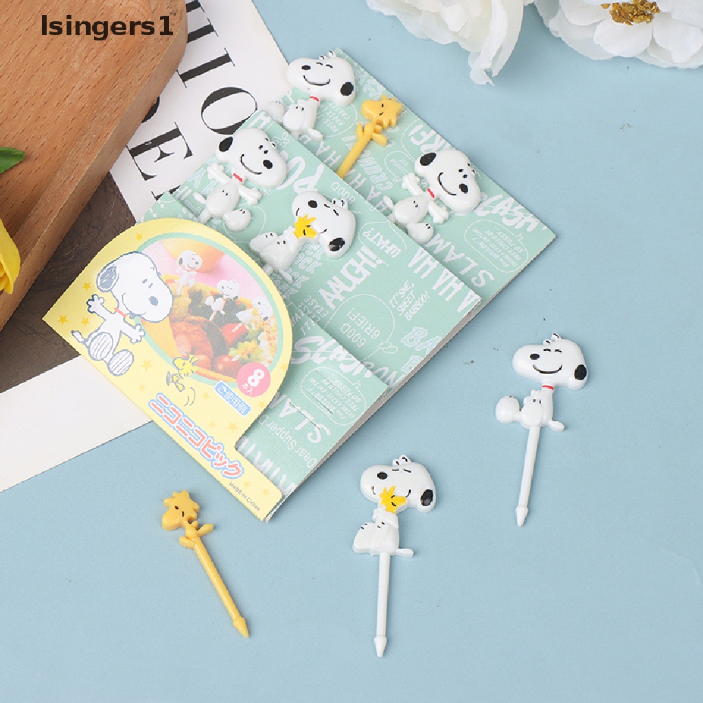 (lsingers1) 8pcs Garpu Buah / Kue / Dessert Mini Desain Kartun Hewan Untuk Anak