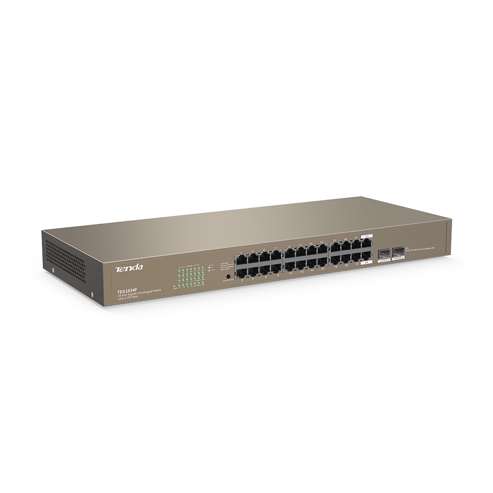 Tenda TEG1024F 24-Port Gigabit Unmanaged Switch with 2 SFP Slots