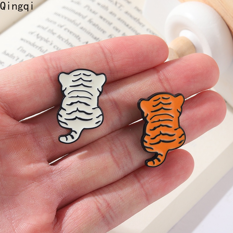 Bros Pin Enamel Desain Kartun Harimau Putih Untuk Hadiah
