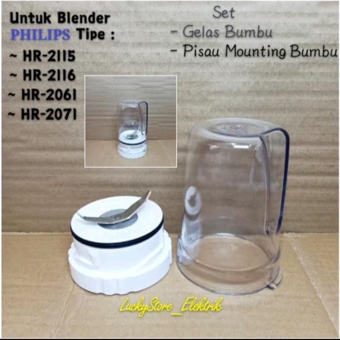 Blender Gelas Bumbu Philips+Pisau Bumbu Philips Hr2115 Hr2116 Hr2061 Hr2071