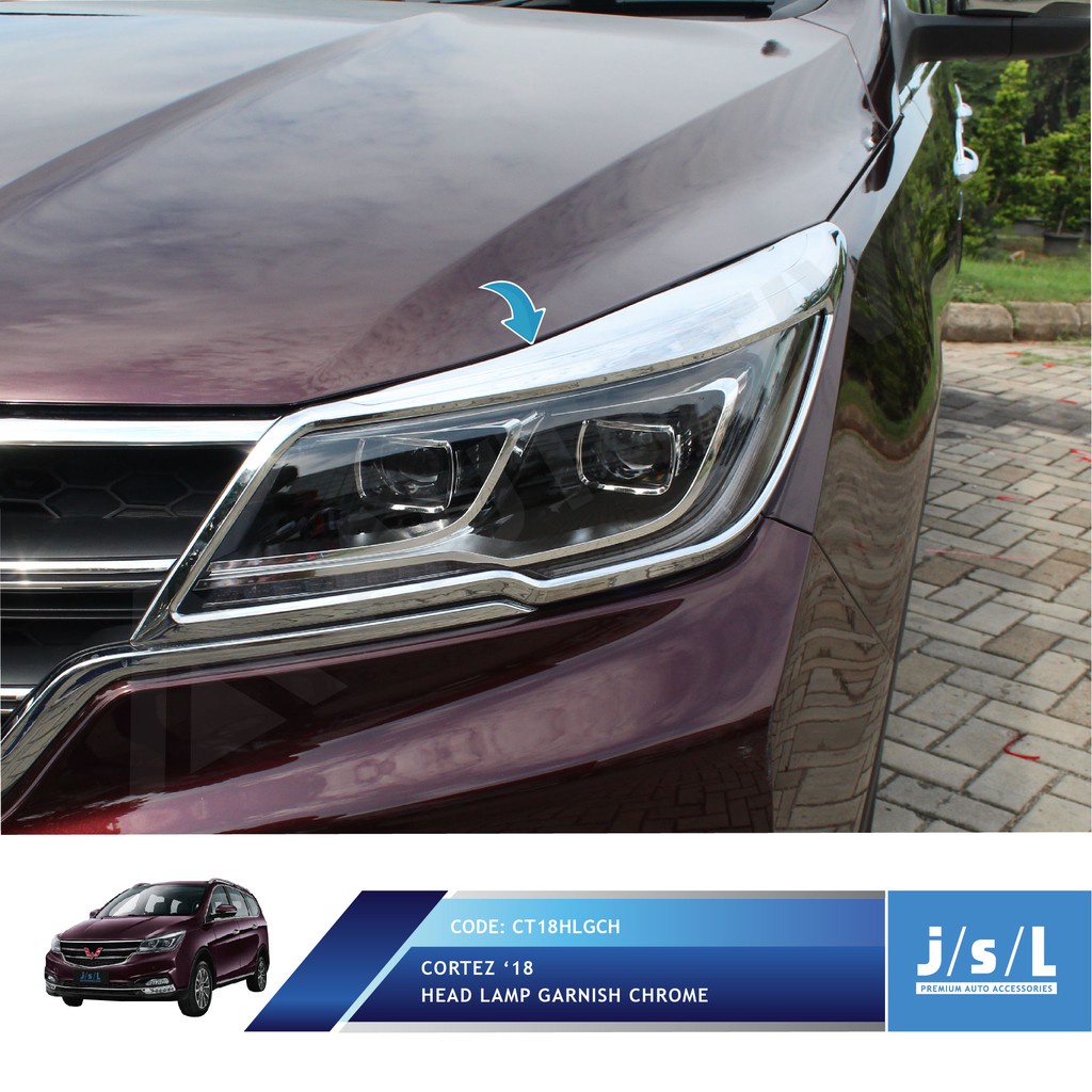 Garnis Lampu Depan Wuling Cortez Krom Head Lamp Garnish Chrome JSL