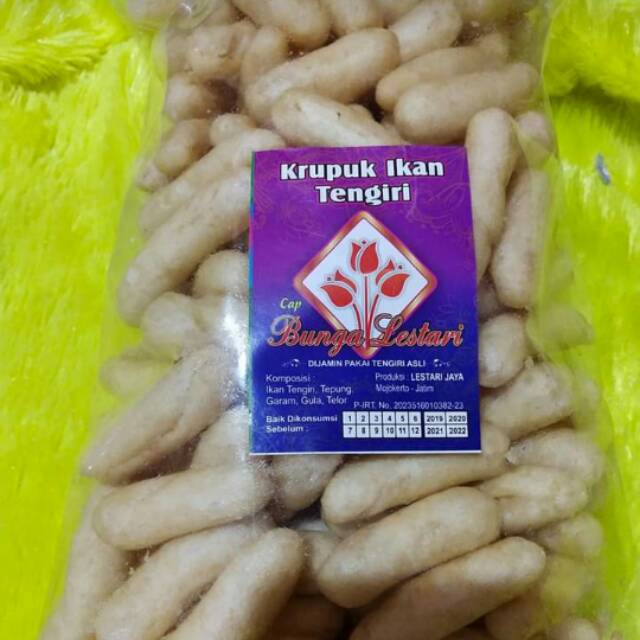 

Kerupuk ikan tengiri panjang-200gr-gurih-crunch-cemilan