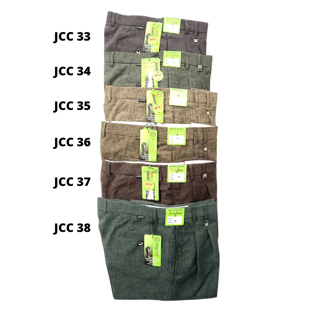 JCC- Celana panjang bahan Bermotif Lon Standar Premium Quality Celana Dasar/Celana Bahan/Celana Kerj