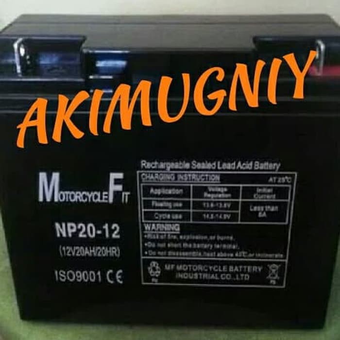 aki baterai kering vrla mf 20ah 12v sepeda listrik ups genset gs yuasa