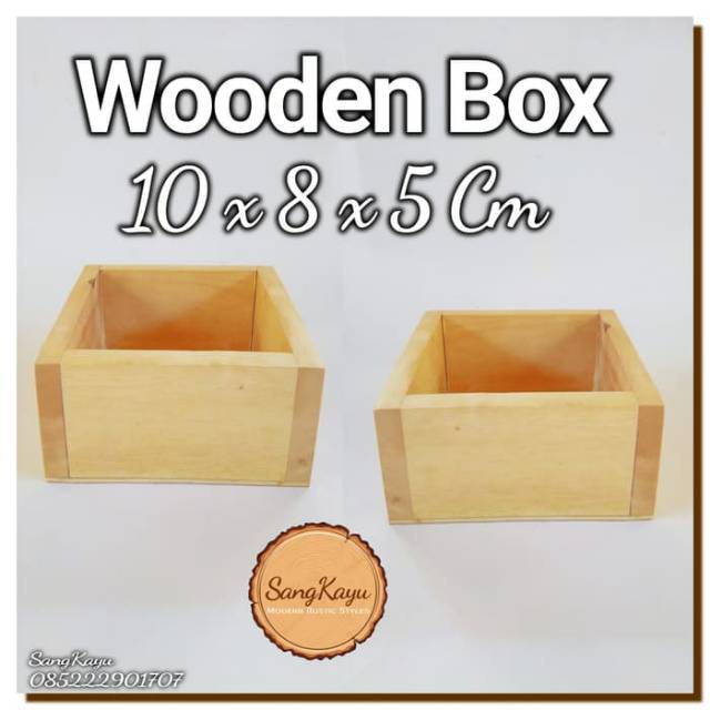 Wooden box 10x8x5 cm kotak kayu tempat penyimpanan storage box
