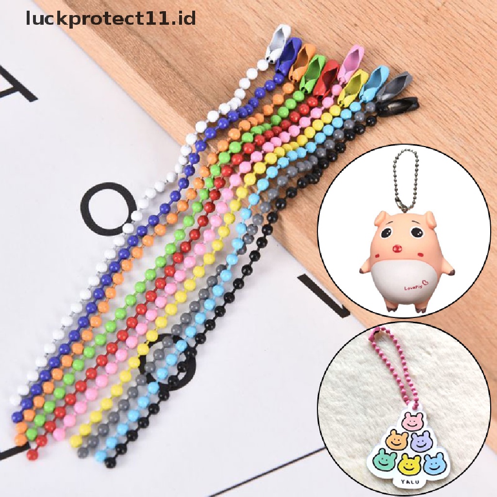 (Luckprotect11) Kacamata Pelindung Untuk Pria / Wanita10pcs / set Gantungan Kunci Manik-Manik Bola Warna-Warni 2.4mm Untuk Membuat Perhiasan Diy