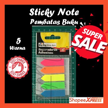 

Sticky Note Pembatas Buku/Notes Tempel/Kertas Tempel 5 Warna