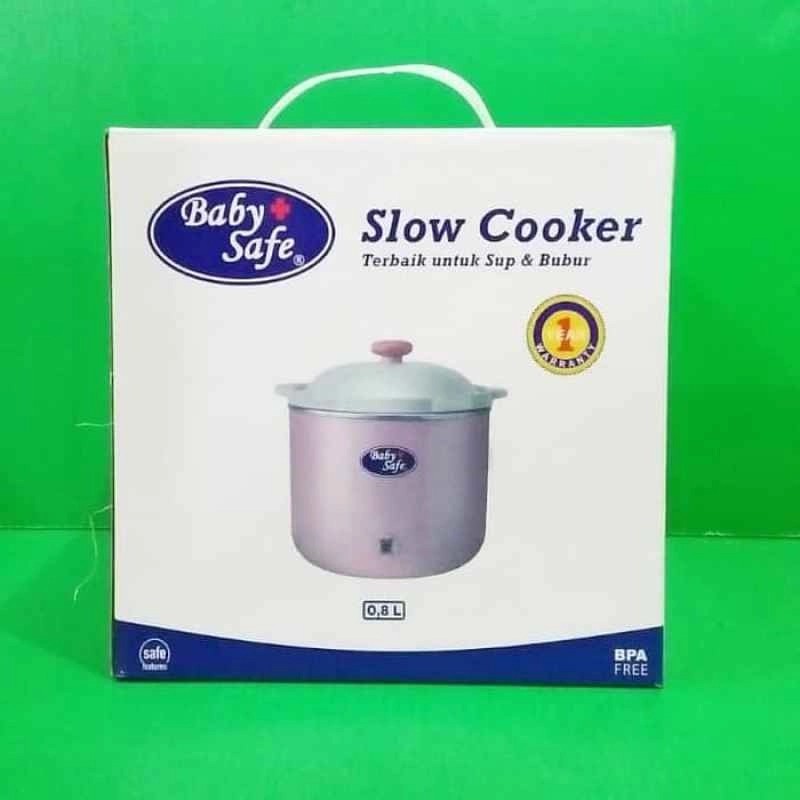 Slow Cooker Baby Safe LB009 Pink 0.8L with Light Indicator Perlengkapan Bayi Garansi Resmi 1th