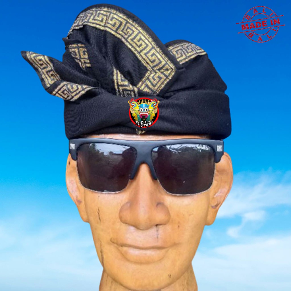 Udeng Bali Setengah Jadi Hitam Polos Lis Mesir - Iket Bali Pria - Blangkon Bali Asli