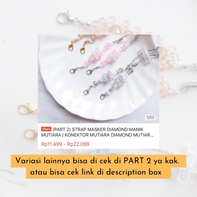 STRAP MASKER 2in1 HIJAB MUTIARA DIAMOND / STRAP MASKER MUTIARA MANIK-MANIK