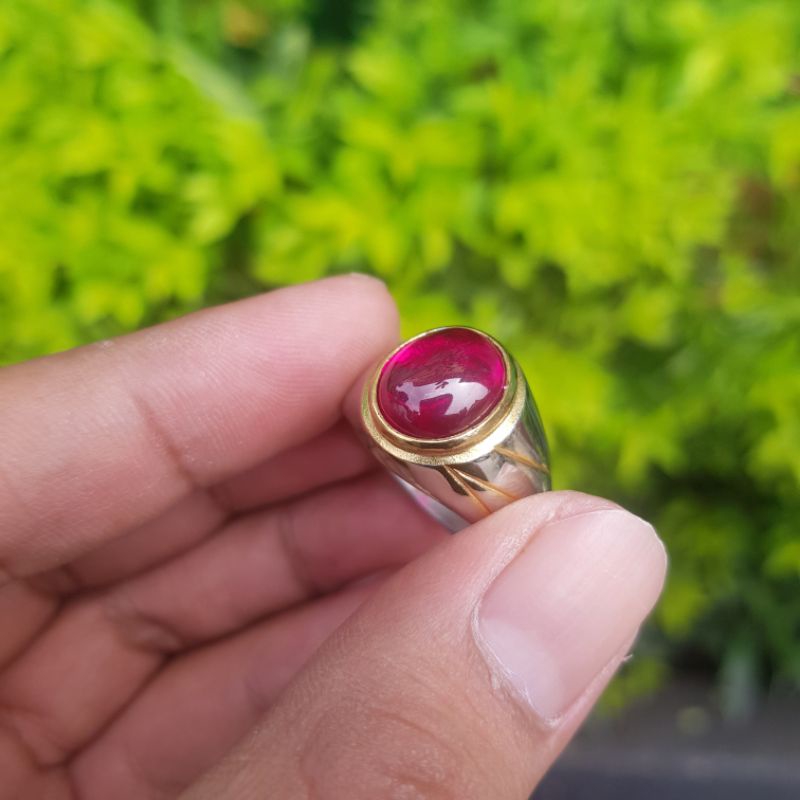 Batu Cincin Merah Siam Bangkok Original