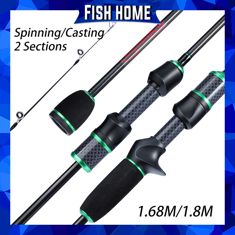 Sougayilang Joran Pancing Spinning/Casting Fishing Rod Sangat Ringan Carbon Fiber  Kualitas Tinggi EVA Menangani 2 Bagian 1.68m 1.8m Baitcasting Fishing Rod Perahu Memancing untuk Air Asin Air Tawar Sungai Danau