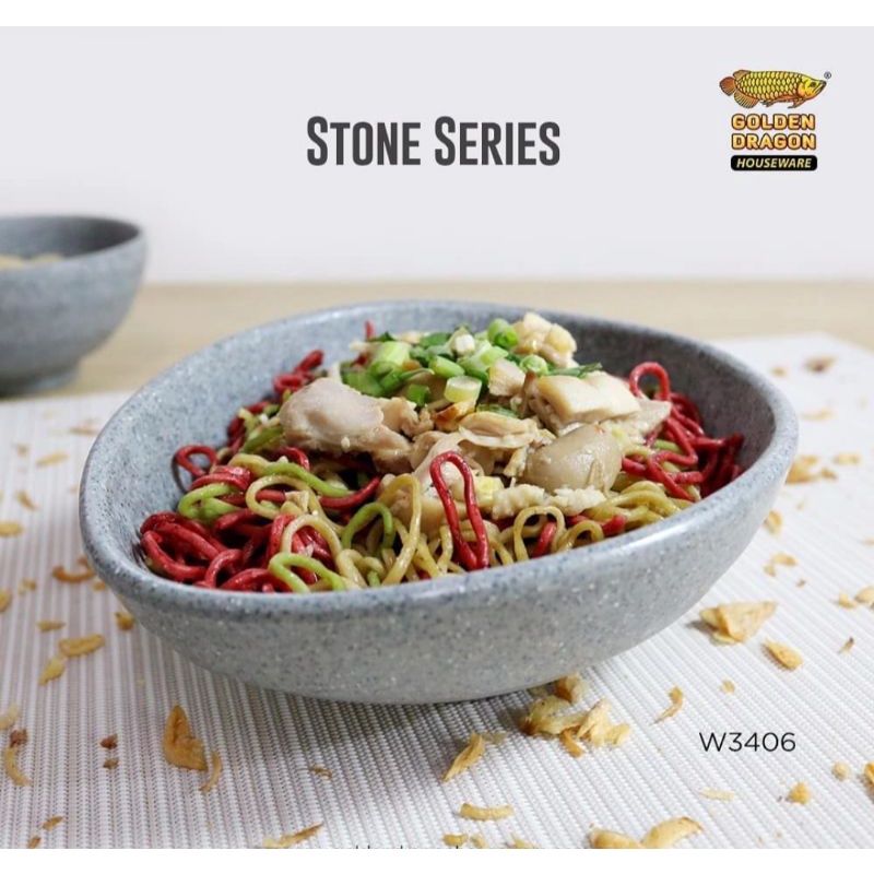 《3 PCS》Mangkok Model Batu/MANGKOK TEMBIKAR OVAL 6 Inc|Mangkok Saji|Mangkok Melamin|Mangkok Mewah Gol