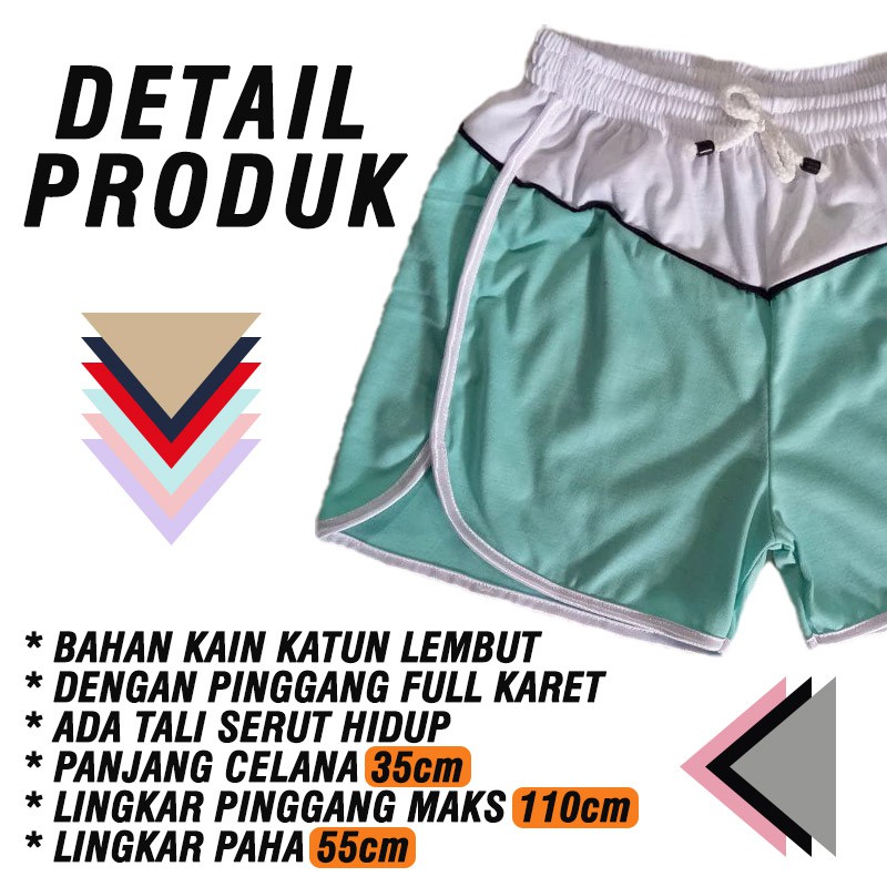 CELANA PENDEK HOT PANTS TWO TONE CELANA WANITA WANITA MURAH CELANA PENDEK SANTAI WANITA HIGHWAIST