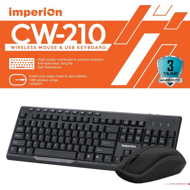 Keyboard mouse Wireless imperion combo usb cw-210 - imperion cw210