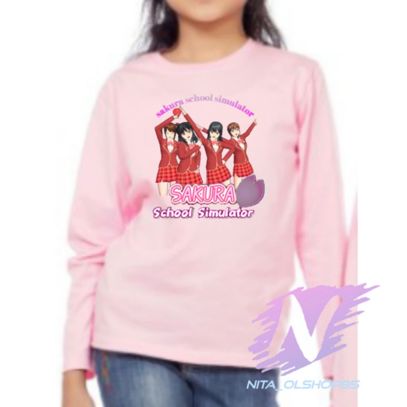 baju lengang panjang kaos anak sakura school simulator