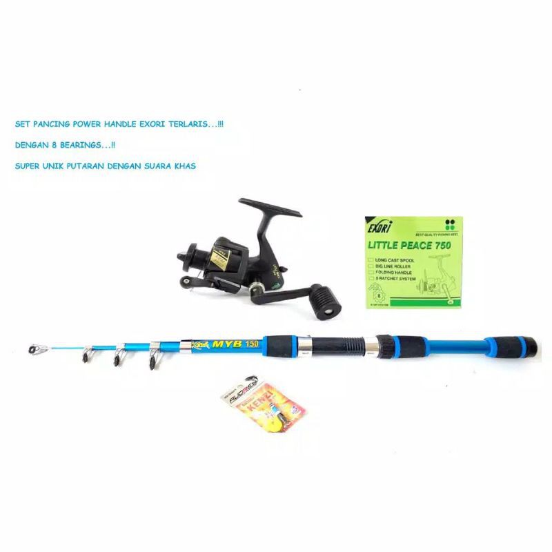 {HARGA PROMO} SET ALAT PANCING  {EXORI} DENGAN JORAN JAPAN DAN REEL POWER HANDLE EXORI