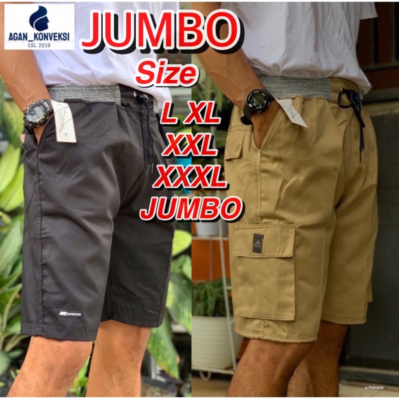 CELANA KOLOR PENDEK PRIA CHINO KARGO All Size Bahan Katun Pinggang Karet
