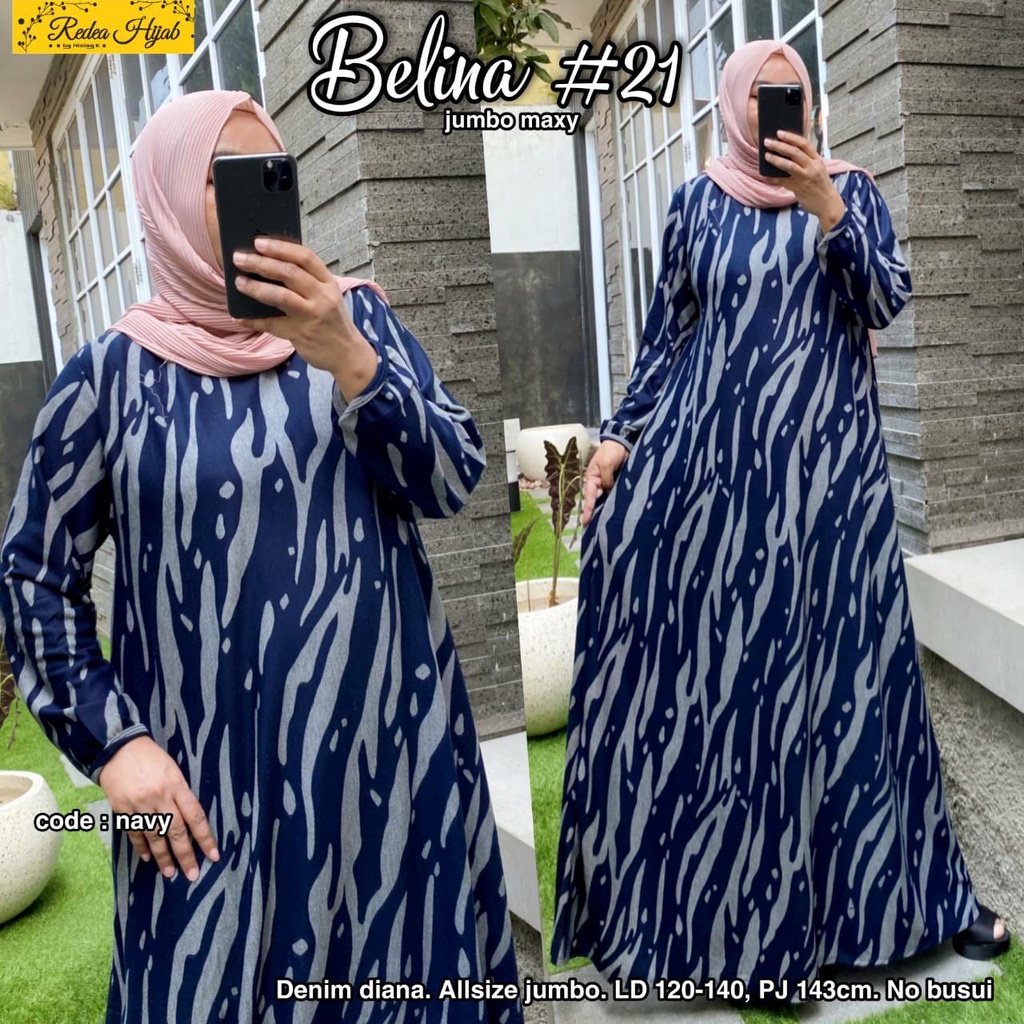 Elmecca Gamis Harian Jumbo Ld 120 Melar 140 Bahan Kaos Diana Premium Motif Belina 21 Tebal Adem Terb