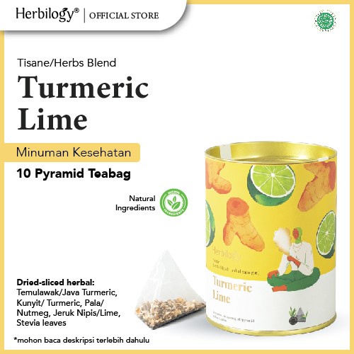 

Herbilogy Tisane/Herbs Blend Turmeric Lime - 10 pyramid teabag (BERKUALITAS)