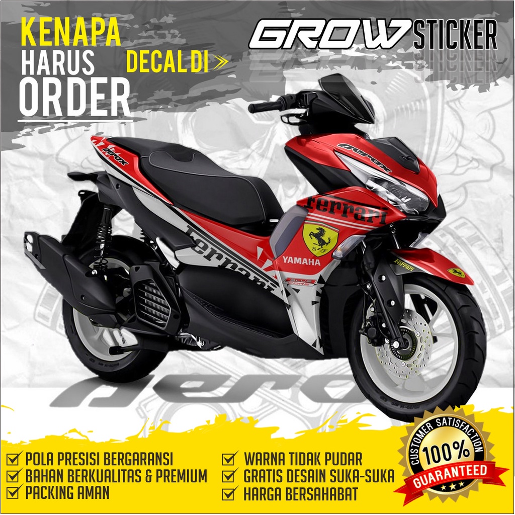 679 DEKAL STIKER All New Aerox 2021 Connected DECAL STICKER Aerox NEW Fullbody Variasi Motor FERRARI