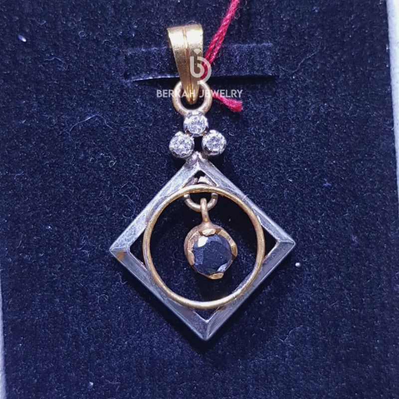 Liontin emas 50% berlian asli dan berlian hitam