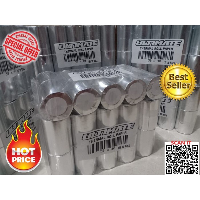 

kertas- kertas thermal | termal 58x40 | 58 x 40 |kertas thermal mobile printer -kertas.