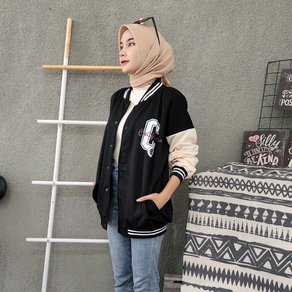 C BASEBALL 2XL 3XL Varcity Jacket Baseball Pria Wanita Oversize | Casual Fashion Jacket | Fashion Terkini Bahan Fleece Korean Style