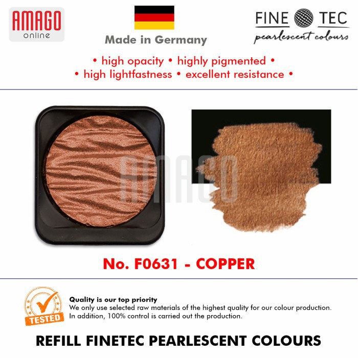 FINETEC - Pearlescent Watercolour - F0631 Copper - Round 30mm