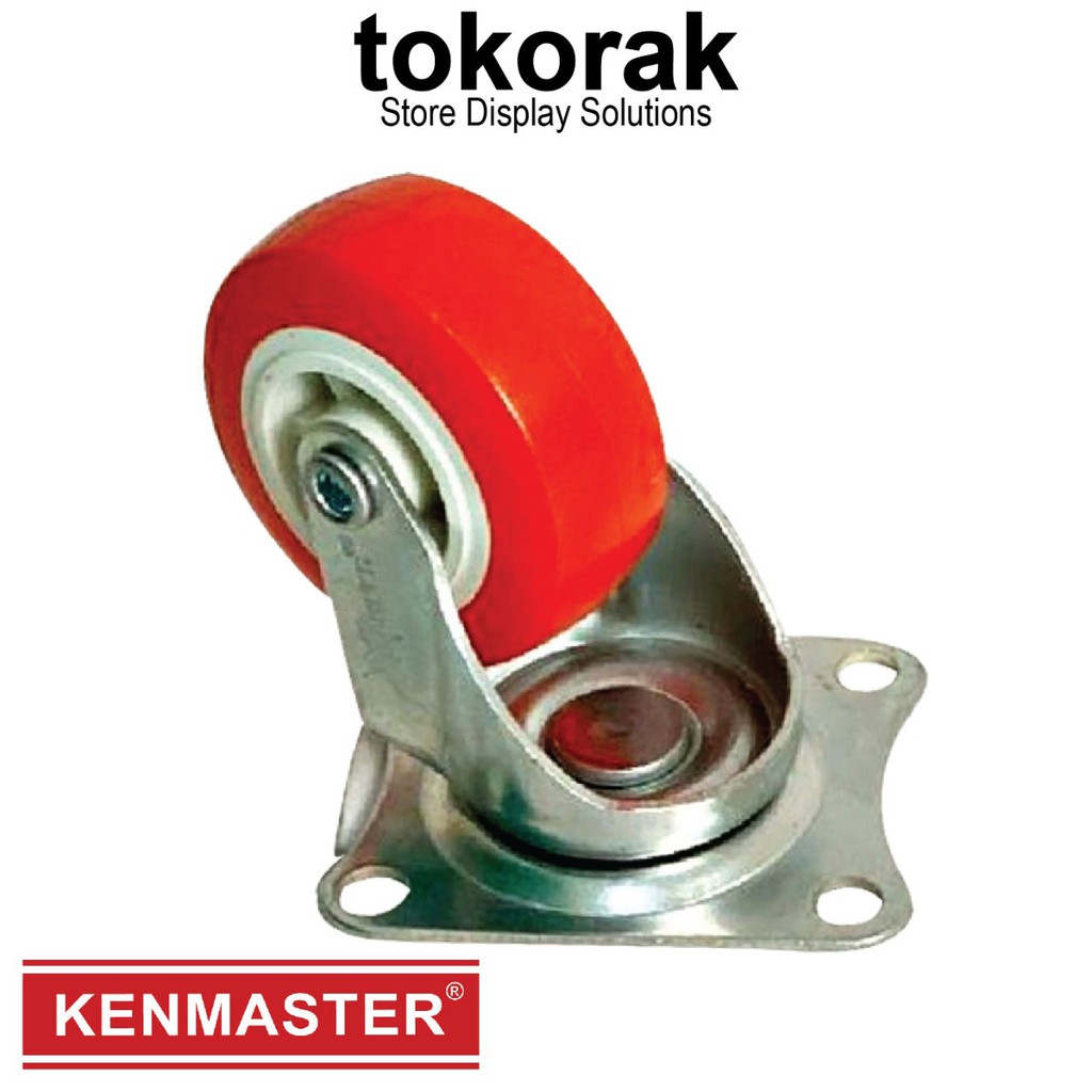 RODA 2 INCH PLAT HIDUP MERAH XANDER RODA ETALASE RODA CASTER KOPER