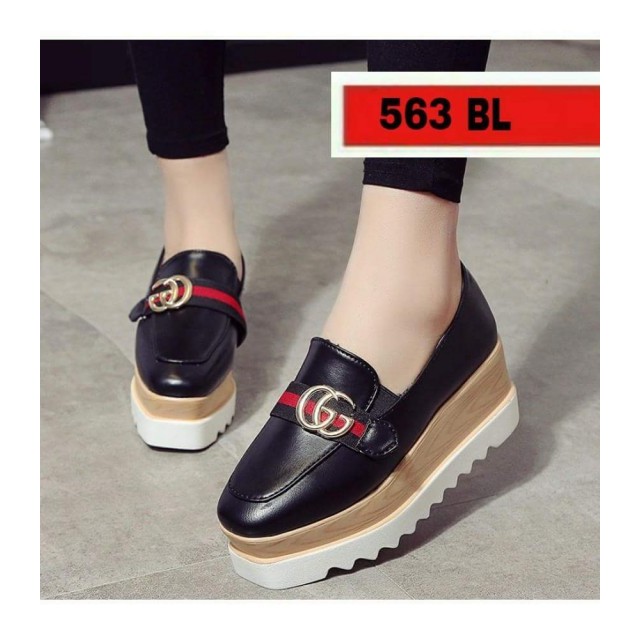 Sepatu Korea Murah Wedges Sepatu Wanita Warna Hitam AN58