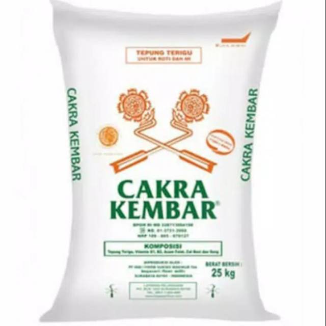 

Tepung terigu CAKRA KEMBAR, repack 1 kg