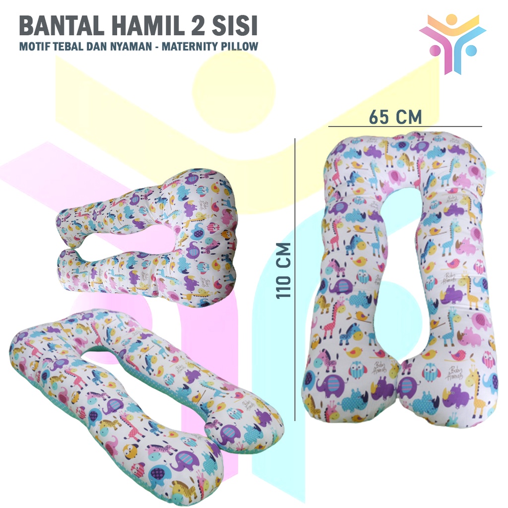 10 || Bantal hamil 2 sisi motif tebal dan nyaman || maternity pillow